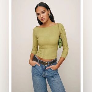 Wiley Knit Top in Lentil Green by Reformation